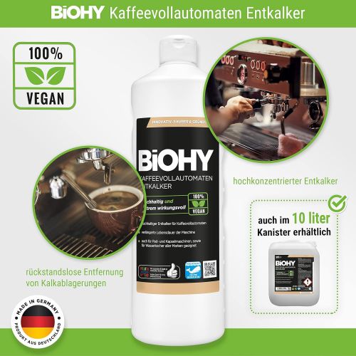  BiOHY Fully Automatic Coffee Machine Descaler (2 x 1 Litre Bottle) | Ideal for Descaling All Coffee Machines & Espresso Machines | Approx. 20 Descaling Processes/Bottle