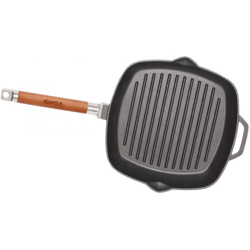  BIOL Gusseisen Grillpfanne mit abnehmbarem Induktion (21x21 mit Pressdeckel)