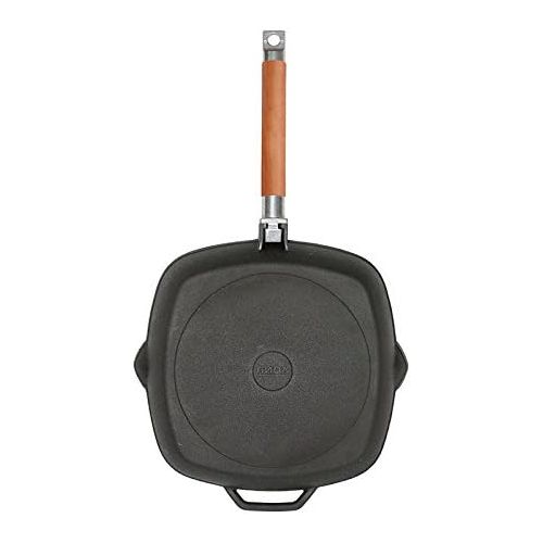  BIOL Gusseisen Grillpfanne mit Druckdeckel Bratpfanne mit abnehmbaren Griff 24x 24cm