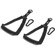 Set of 2 Single-Grip Handles with Carabiner Clips for Resistance Tube Exercise Strength Training and Cardio Workout BBSH-001