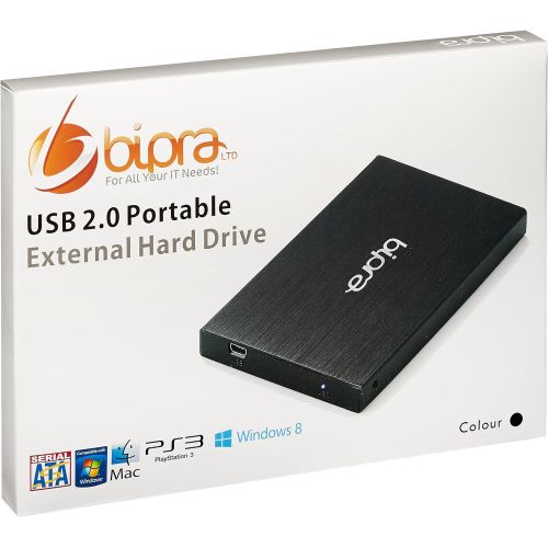  BIPRA 120Gb 120 Gb 2.5 Inch External Hard Drive Portable USB 2.0 - Black - Ntfs
