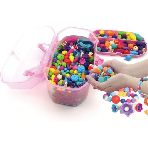  [아마존 핫딜] [아마존핫딜]BIRANCO. Pop Beads, Jewelry Making Kit - Arts and Crafts for Girls Age 3, 4, 5, 6, 7 Year Old Kids Toys - Hairband Necklace Bracelet and Ring Creativity DIY Set | Ideal Christmas Birthday G