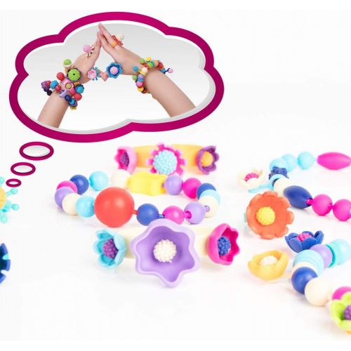  [아마존 핫딜] [아마존핫딜]BIRANCO. Pop Beads, Jewelry Making Kit - Arts and Crafts for Girls Age 3, 4, 5, 6, 7 Year Old Kids Toys - Hairband Necklace Bracelet and Ring Creativity DIY Set | Ideal Christmas Birthday G