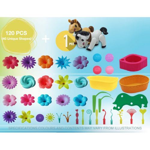  [아마존핫딜][아마존 핫딜] BIRANCO. Flower Garden Building Toys - Build a Bouquet Floral Arrangement Playset for Toddlers and Kids Age 3, 4, 5, 6 Year Old Girls Pretend Gardening Gifts (120 PCS)