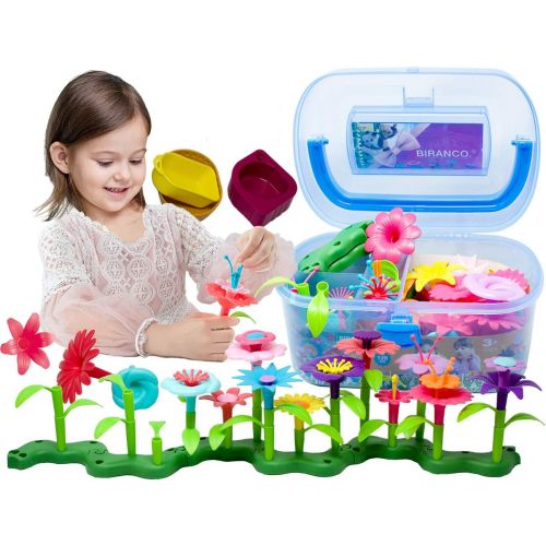  [아마존핫딜][아마존 핫딜] BIRANCO. Flower Garden Building Toys - Build a Bouquet Floral Arrangement Playset for Toddlers and Kids Age 3, 4, 5, 6 Year Old Girls Pretend Gardening Gifts (120 PCS)