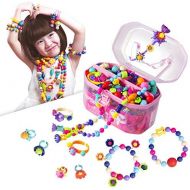 [아마존베스트]Pop Beads, Jewelry Making Kit - Arts and Crafts for Girls Age 3, 4, 5, 6, 7 Year Old Kids Toys - Hairband Necklace Bracelet and Ring Creativity DIY Set | Ideal Christmas Birthday G