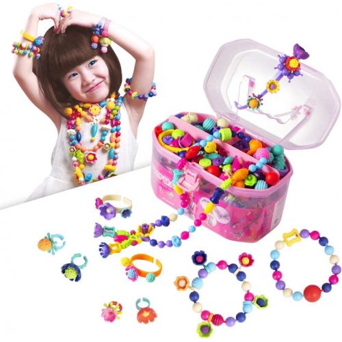  [아마존베스트]Pop Beads, Jewelry Making Kit - Arts and Crafts for Girls Age 3, 4, 5, 6, 7 Year Old Kids Toys - Hairband Necklace Bracelet and Ring Creativity DIY Set | Ideal Christmas Birthday G