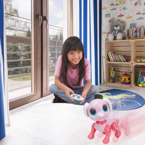  [아마존베스트]BIRANCO. Updated 2019 Smart Puppy - Remote Control, Gesture Control, STEM Programmable Actions, Lights and Sounds Electronic Pets Dog Toys, Ages 3 and Up (Pink)