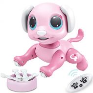 [아마존베스트]BIRANCO. Updated 2019 Smart Puppy - Remote Control, Gesture Control, STEM Programmable Actions, Lights and Sounds Electronic Pets Dog Toys, Ages 3 and Up (Pink)