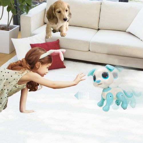  [아마존베스트]BIRANCO. RC Dog, Electronic Pets - Remote Control, Gesture Control, STEM Programmable Actions, Walk and Bark, Fun Puppy Toys for Boys and Girls, Ages 3 and Up (White)