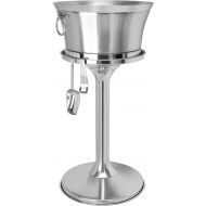 BirdRock Home Metal Beverage Tub with Stand, Scoop and Bottle Opener - 18/8 Stainless Steel Double Wall Ice Beverage Cooler - Drink Beer Wine Ice Bucket with Handles - House Party Events Container Bin