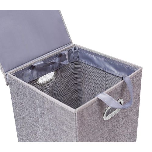  BIRDROCK HOME BirdRock Home Double Laundry Hamper with Lid and Removable Liners | Linen | Easily...
