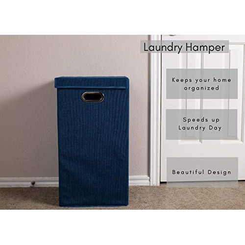  BIRDROCK HOME BirdRock Home Double Laundry Hamper with Lid and Removable Liners | Linen | Easily Transport Laundry | Foldable Hamper | Cut Out Handles