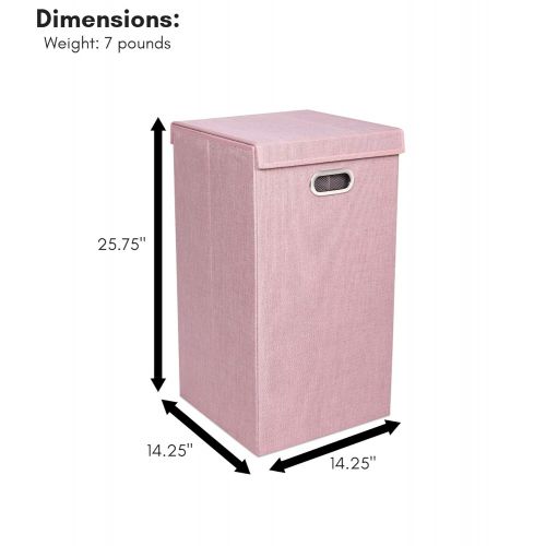  BIRDROCK HOME BirdRock Home Double Laundry Hamper with Lid and Removable Liners | Linen | Easily Transport Laundry | Foldable Hamper | Cut Out Handles