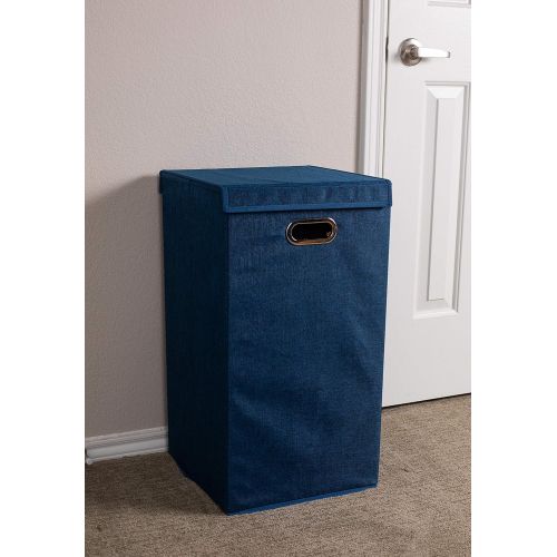  BIRDROCK HOME BirdRock Home Double Laundry Hamper with Lid and Removable Liners | Linen | Easily Transport Laundry | Foldable Hamper | Cut Out Handles