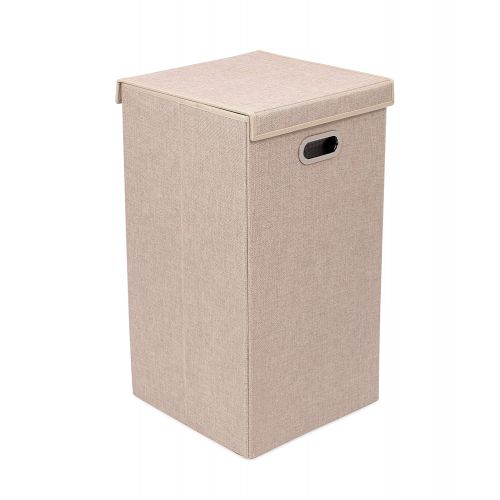  BIRDROCK HOME BirdRock Home Double Laundry Hamper with Lid and Removable Liners | Linen | Easily Transport Laundry | Foldable Hamper | Cut Out Handles