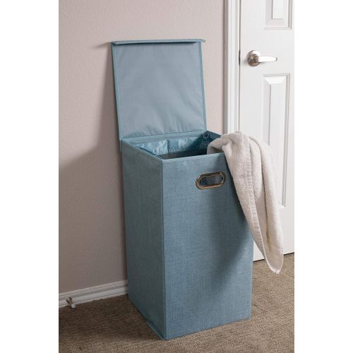  BIRDROCK HOME BirdRock Home Double Laundry Hamper with Lid and Removable Liners | Linen | Easily Transport Laundry | Foldable Hamper | Cut Out Handles