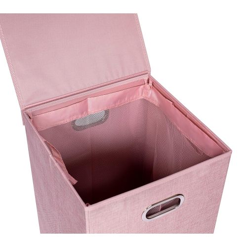  BIRDROCK HOME BirdRock Home Double Laundry Hamper with Lid and Removable Liners | Linen | Easily Transport Laundry | Foldable Hamper | Cut Out Handles