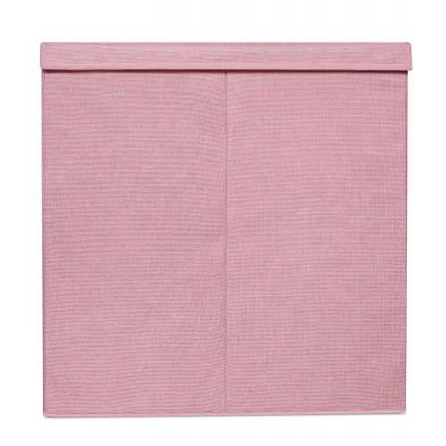  BirdRock Home Double Laundry Hamper with Lid and Removable Liners - Pink - Linen - Easily Transport Laundry - Foldable Hamper - Cut Out Handles