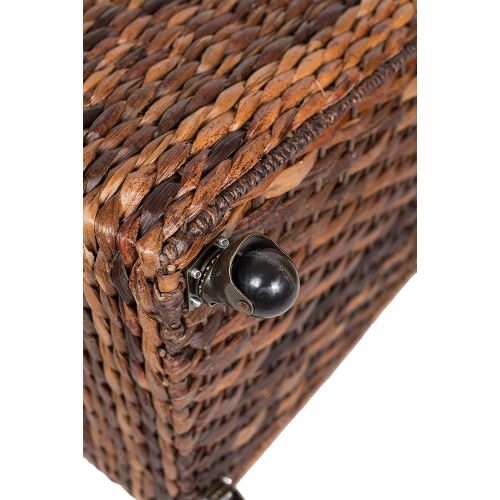  BIRDROCK HOME Seagrass Rolling File Cabinet | Storage | Home Office Decor | Abaca | Espresso