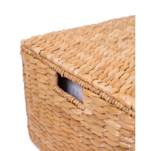  BIRDROCK HOME Seagrass Rolling File Cabinet | Storage | Home Office Decor | Abaca | Espresso