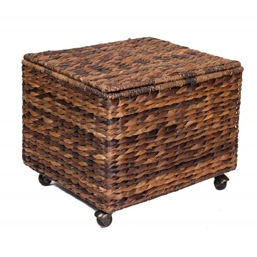  BIRDROCK HOME Seagrass Rolling File Cabinet | Storage | Home Office Decor | Abaca | Espresso