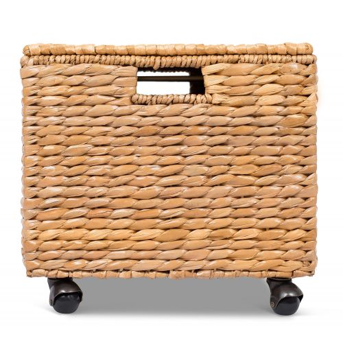  BIRDROCK HOME Seagrass Rolling File Cabinet | Storage | Home Office Decor | Abaca | Espresso