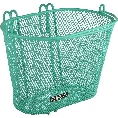  Biria Basket with Hooks Green, Front, Removable, Children Wire mesh Small Kids Bicycle Basket, New, Green