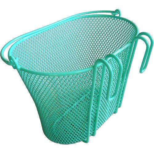  Biria Basket with Hooks Green, Front, Removable, Children Wire mesh Small Kids Bicycle Basket, New, Green