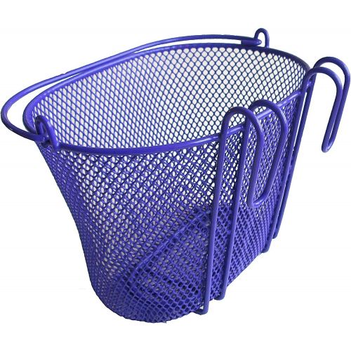  BIRIA Basket with Hooks Purple, Front, Removable, Children Wire mesh Small Kids Bicycle Basket, New, Purple