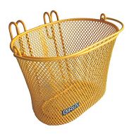 BIRIA Basket with Hooks Yellow/Orange, Front, Removable, Wire mesh Small Kids Bicycle Basket, Yellow/Orange