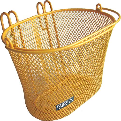  BIRIA Basket with Hooks Yellow/Orange, Front, Removable, Wire mesh Small Kids Bicycle Basket, Yellow/Orange