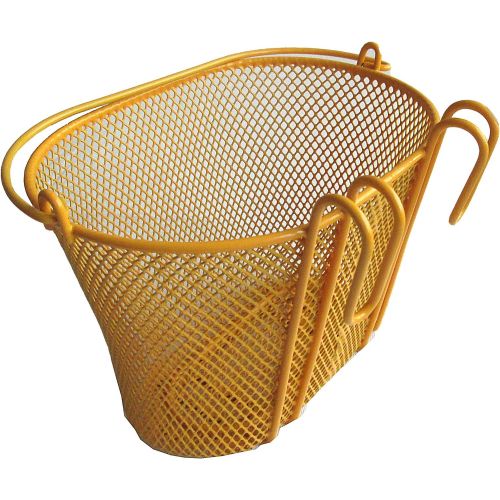  BIRIA Basket with Hooks Yellow/Orange, Front, Removable, Wire mesh Small Kids Bicycle Basket, Yellow/Orange