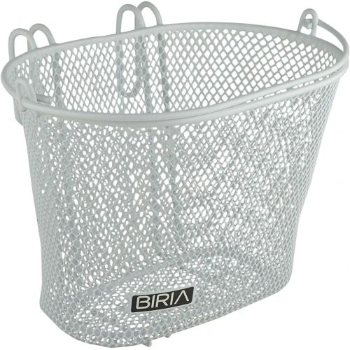  BIRIA Basket with Hooks White, Front, Removable, Wire mesh Small, Kids Bicycle Basket, White