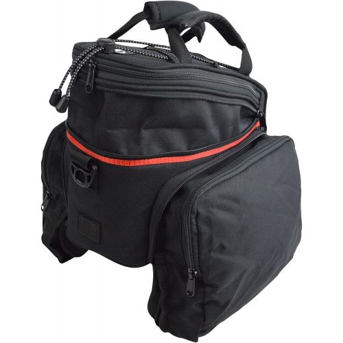  BIRIA Rear Rack Bag with Retractable Side panniers, Bicycle Rack Bag Picolo