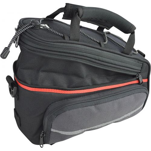  BIRIA Rear Rack Bag with Retractable Side panniers, Bicycle Rack Bag Picolo