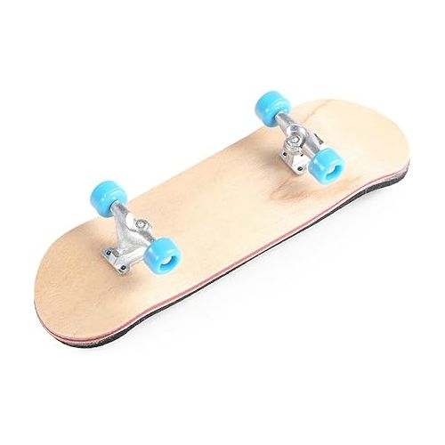  Mini Finger Skateboard - Wooden Finger Board Ultimate Sport Training Props in Light Brown with Ball Bearings -1 Pack (Random Color Bearing Wheels)