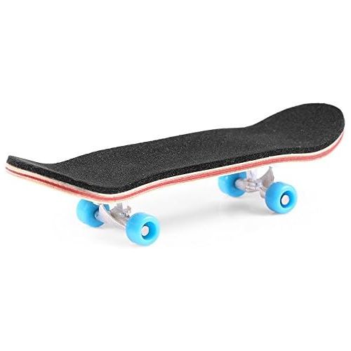  [아마존베스트]BISOZER Mini Finger Skateboard  Wooden Finger Board Ultimate Sport Training Props in Light Brown with Ball Bearings -1 Pack (Random Color Bearing Wheels)