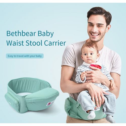  BISOZER-Baby BISOZER Baby Hip Seat Carrier,Infant Toddler Waist Stool and Hip Holder Belt,Convenient for Front Seat (Green)