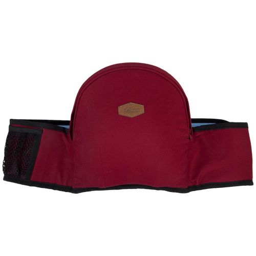  BISOZER-Baby BISOZER Baby Hip Seat Carrier with mesh Pocket, Infant Toddler Waist Stool and Hip Holder Belt, Convenient for Front Seat Men and Women (Wine Red)