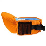 BISOZER-Baby BISOZER Baby Hip Seat Carrier with mesh Pocket, Infant Toddler Waist Stool and Hip Holder Belt, Convenient for Front Seat Men and Women (Orange)