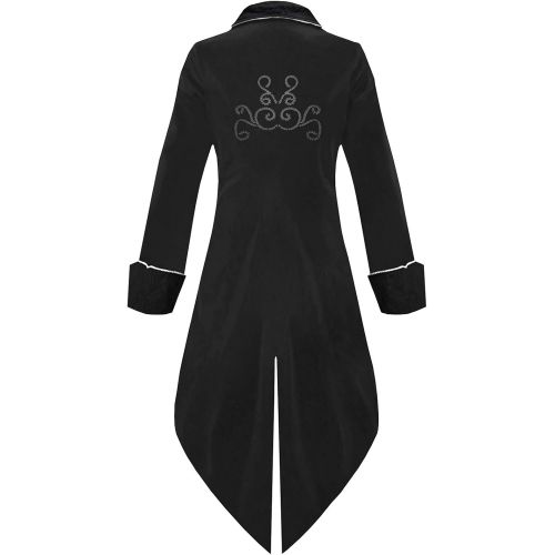  할로윈 용품BITSEACOCO Mens Steampunk Tailcoat Halloween Costumes, Velvet Embroidered Victorian Tuxedo Jacket Gothic Vintage Frock Coat