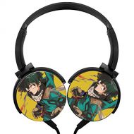 BIboy21 Cool Green Hero Acade-mia Headphones Noise Cancelling Lightweight Adjustable Headsets for Kids Men Women