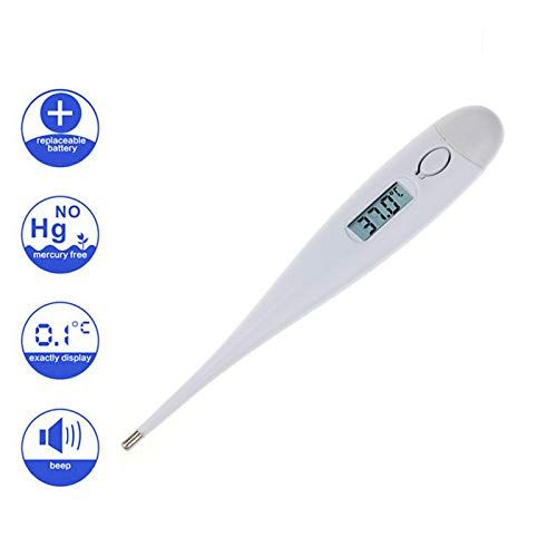  BJJH Achsel Thermometer, Digitales Fieberthermometer Medizinisches Fieberthermometer mit Fieberalarm, digital, wasserdicht, Baby-Thermometer (Fieber-Thermometer) (Weiss)