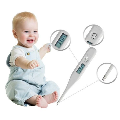  BJJH Achsel Thermometer, Digitales Fieberthermometer Medizinisches Fieberthermometer mit Fieberalarm, digital, wasserdicht, Baby-Thermometer (Fieber-Thermometer) (Weiss)