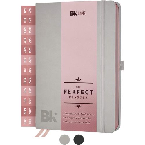  [아마존 핫딜] [아마존핫딜]The Perfect Planner by BK. Undated Planner for 2019-20 with Weekly & Monthly Structures. Stickers Set Included. A5 (5.8 x 8.3) Gray Hardcover, Rose Gold Edges