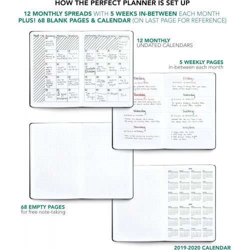  [아마존 핫딜] [아마존핫딜]The Perfect Planner by BK. Undated Planner for 2019-20 with Weekly & Monthly Structures. Stickers Set Included. A5 (5.8 x 8.3) Gray Hardcover, Rose Gold Edges