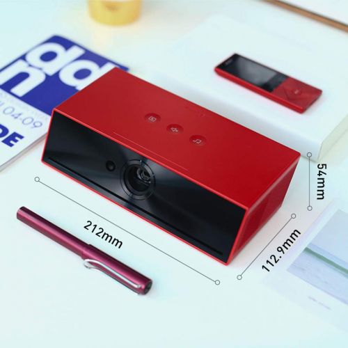  BK Home Projector HD Portable Home Office Business Teaching WiFi Wireless Home Theater Giant Screen Projector Projectors (Color : Red, Size : 21.211.35.4cm)