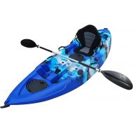 BKC FK184 9 Single Sit On Top Fishing Kayak W/ Seat and Paddle Included Solo Sit-On-Top Angler Kayak