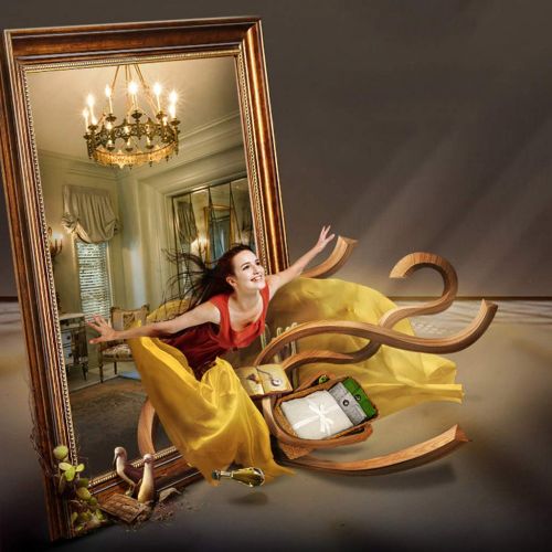  BL mirror French Retro Rectangular Wall Mirror with 5mm HD Quality Mirror European Antique Style (600mm X 800mm)